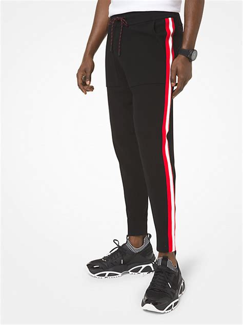 michael kors contrast stripe viscose joggers|Stretch.